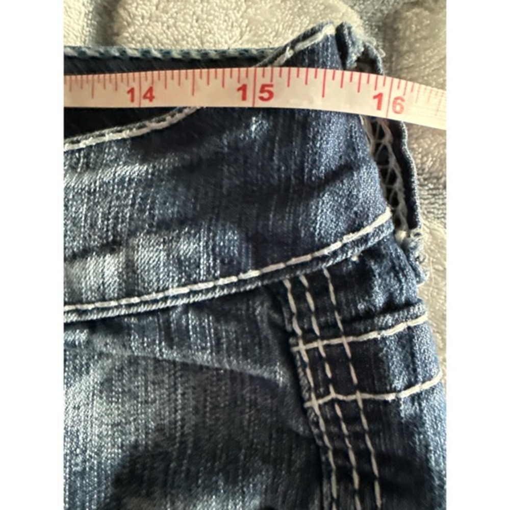 Y2K Ariya Jeans Denim Floral Ruffle Mini Skirt Low Rise Y2K, Cottage/Fairy Core, - Picture 8 of 11